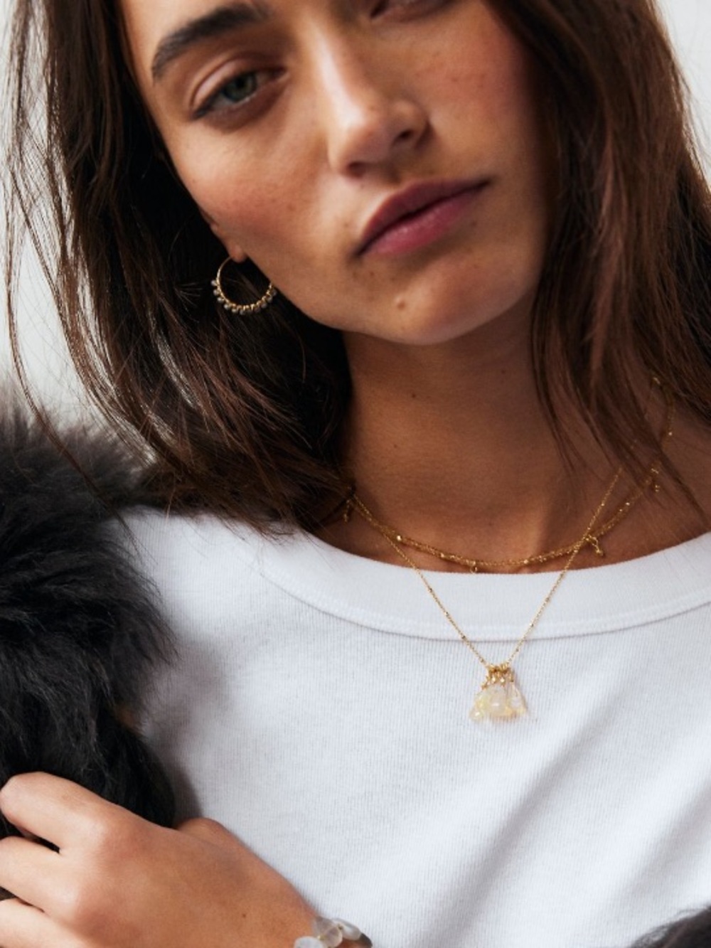Free People X Robindira Unsworth Opal Cluster Necklace NWT OS